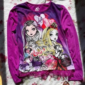 NWT Ever After High Girls' Purple Pajama Top